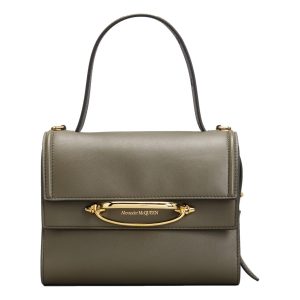 Alexander McQueen The Story Bag Khaki Leather Small Satchel 610021