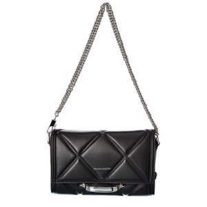 Alexander McQueen The Story Black Leather Quilted Shoulder Bag 631473