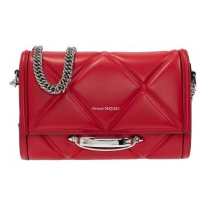 Alexander McQueen The Story Red Leather Quilted Shoulder Bag 631473