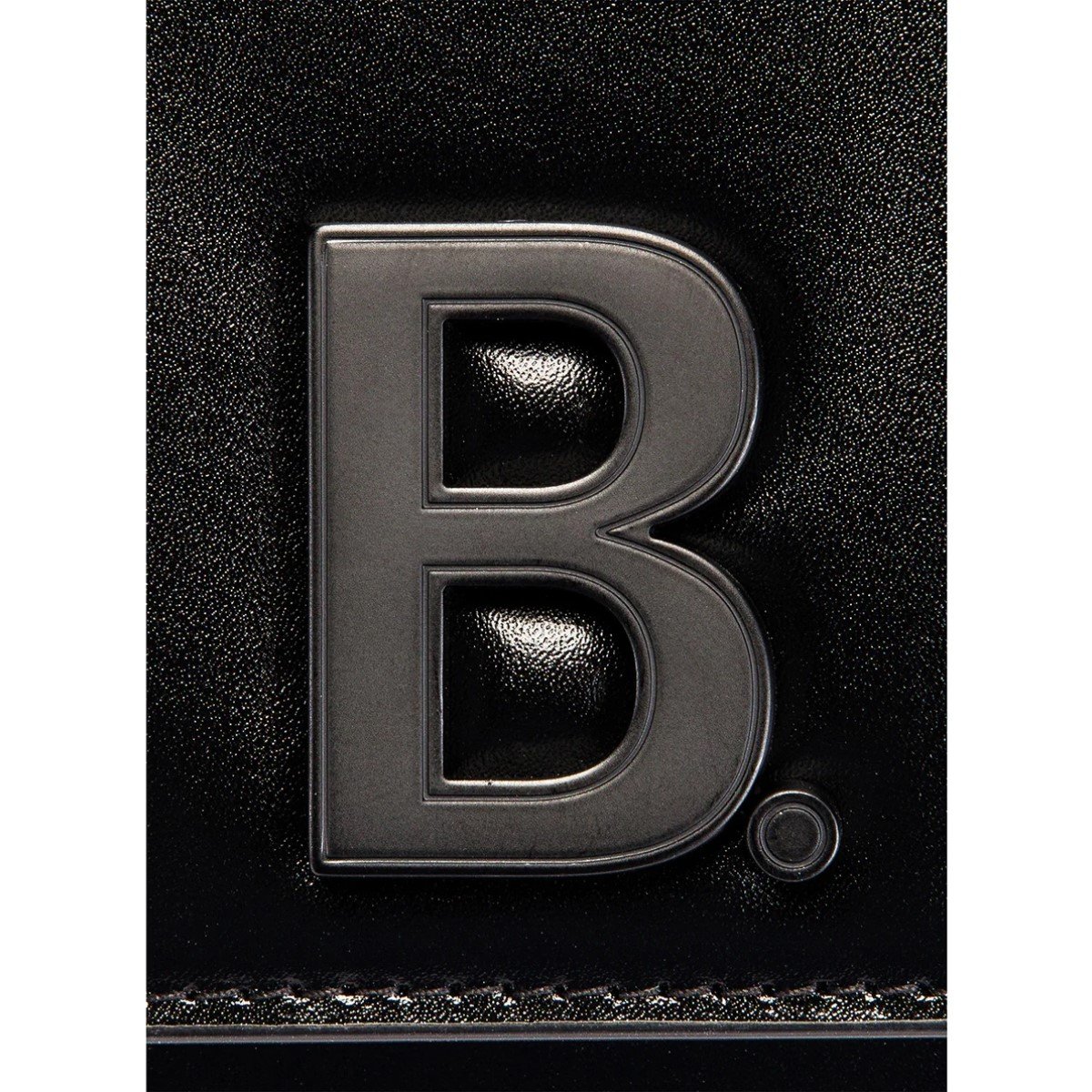 Balenciaga Black Leather Gradient Logo Small Zip Card Wallet