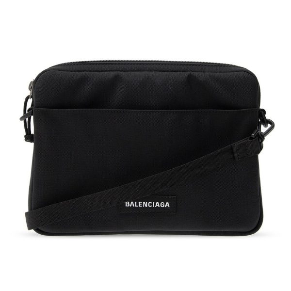 Balenciaga Explorer Black Nylon Tablet Holder Shoulder Bag 618377