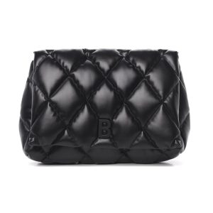 Balenciaga Touch Black Nappa Leather Quilted Puffy Clutch Bag 624947