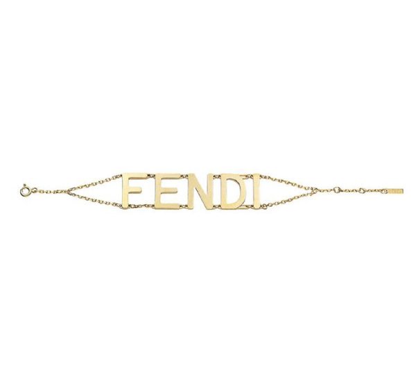 Fendi Gold-tone Letter Logo Chain Bracelet 8AH073