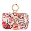 Fendi Baguette Pink Satin Floral Nano Bag Charm Crossbody 7AR844