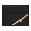 Fendi Corner Bugs Gold Black Calf Leather Card Case 7M0164