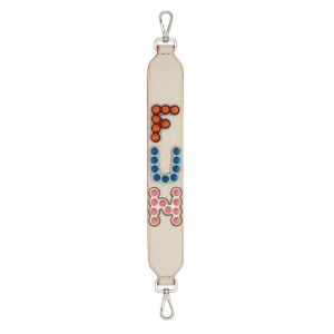 Fendi "FUN" Beige Multicolor Studded Mini Leather Shoulder Strap 8AV105