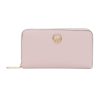 Fendi F Is Fendi Peonia Pink Calfskin Leather Zip Around Long Wallet 8M0299