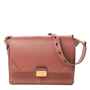 Fendi Kan U Rust Brown Calfskin Leather Large Shoulder Bag 8BT314