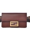 Fendi Baguette Brown Calfskin Leather Flat Mini Shoulder Bag 8BS039