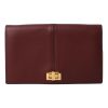 Fendi Peekaboo Brown Leather Zucca Chain Wallet Clutch Bag 8M0414