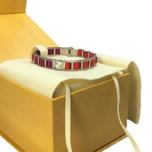 Fendi The Fendista Leather Fuchsia Orange Band Bangle Bracelet