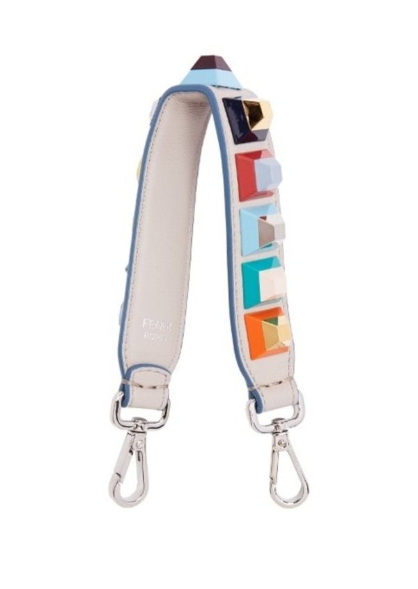 Fendi Mini You Strap Cream Beige Rainbow Multicolored Studded 8AV105