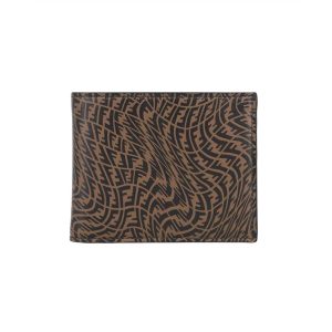 Fendi x Sarah Coleman FF Vertigo Brown Black Bifold Wallet 7M0169