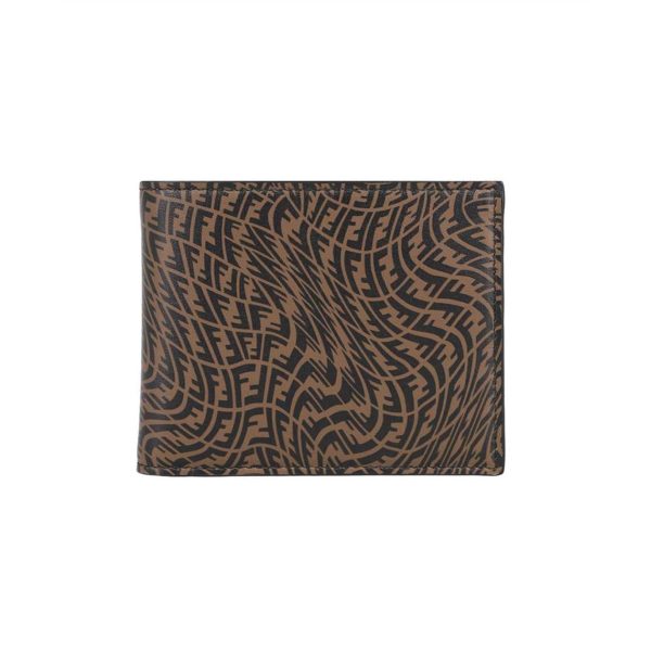 Fendi x Sarah Coleman FF Vertigo Brown Black Bifold Wallet 7M0169