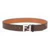 Fendi x Sarah Coleman FF Vertigo Brown Leather Belt 100/40 7C0403