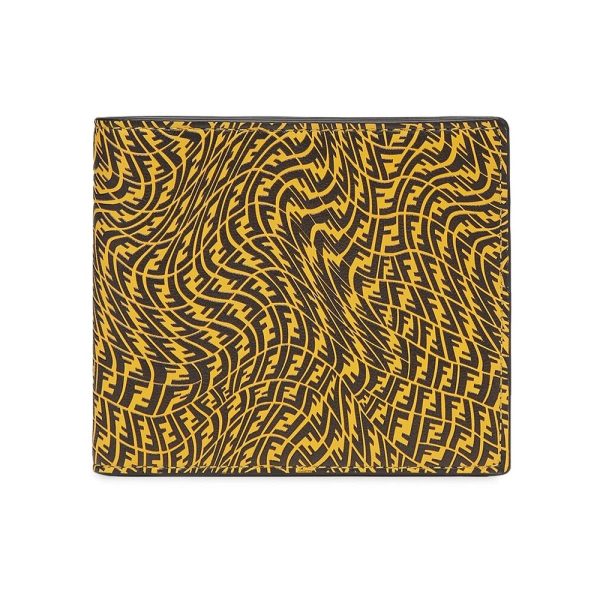 Fendi x Sarah Coleman FF Vertigo Yellow Black Bifold Wallet 7M0169