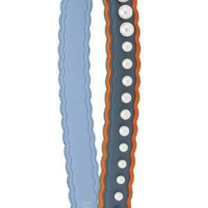 Fendi Strap You Tempesta Papaya Blue Orange Pearl Shoulder Strap 8AV077