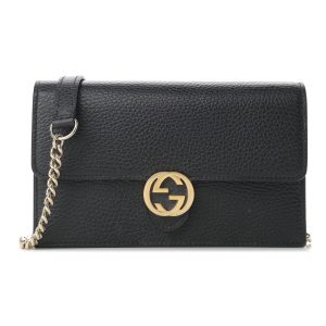 Gucci Marmont Black Dollar Calfskin Leather Interlocking G Bag 615523