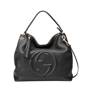 Gucci Black GG Disco Soho Leather Hobo Handbag 536194
