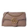 Gucci Marmont Dusty Pink Leather GG Matelasse Flap Shoulder Bag 443496