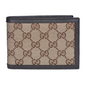 Gucci GG Canvas Brown/Beige Leather Bifold Wallet 260987
