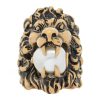 Gucci Lionhead Gold-tone GG Pearl Ring Size 13/6.5 418289