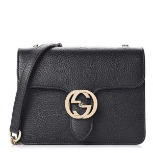 Gucci Black Icon GG Interlocking Small Crossbody Bag 510304