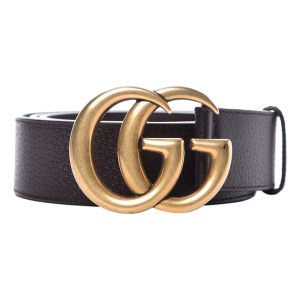 Gucci Marmont GG Cocoa Brown Textured Leather Belt 95/38 406831