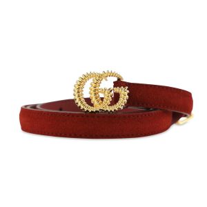 Gucci Marmont Red Suede Torchon GG Buckle Belt Size 95/38 602071