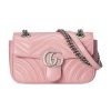 Gucci Marmont Wild Rose Leather Matelasse Mini Shoulder Bag 446744