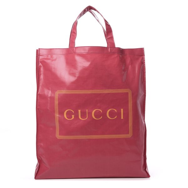 Gucci Montecarlo Crystal Glam Pink Patent Logo Medium Tote Bag 575140