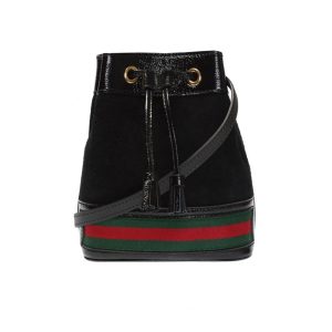 Gucci Ophidia Mini Textured Leather-Trimmed Suede Bucket Bag 550620