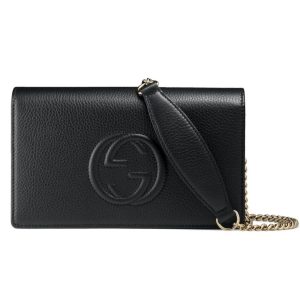Gucci Soho Wallet on Chain Black Leather Cross Body Bag 598211