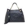 Gucci Soho Black Cellarius GG Logo Leather Chain Bag 536196
