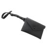 Prada Black Saffiano Leather Envelope Luggage Tag Keychain 1EN022