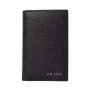 Prada Black Saffiano Leather Vertical Logo Card Holder 2MC101