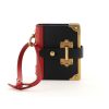 Prada Cahier Black Red Saffiano Leather Notebook Bag Charm 1TL043