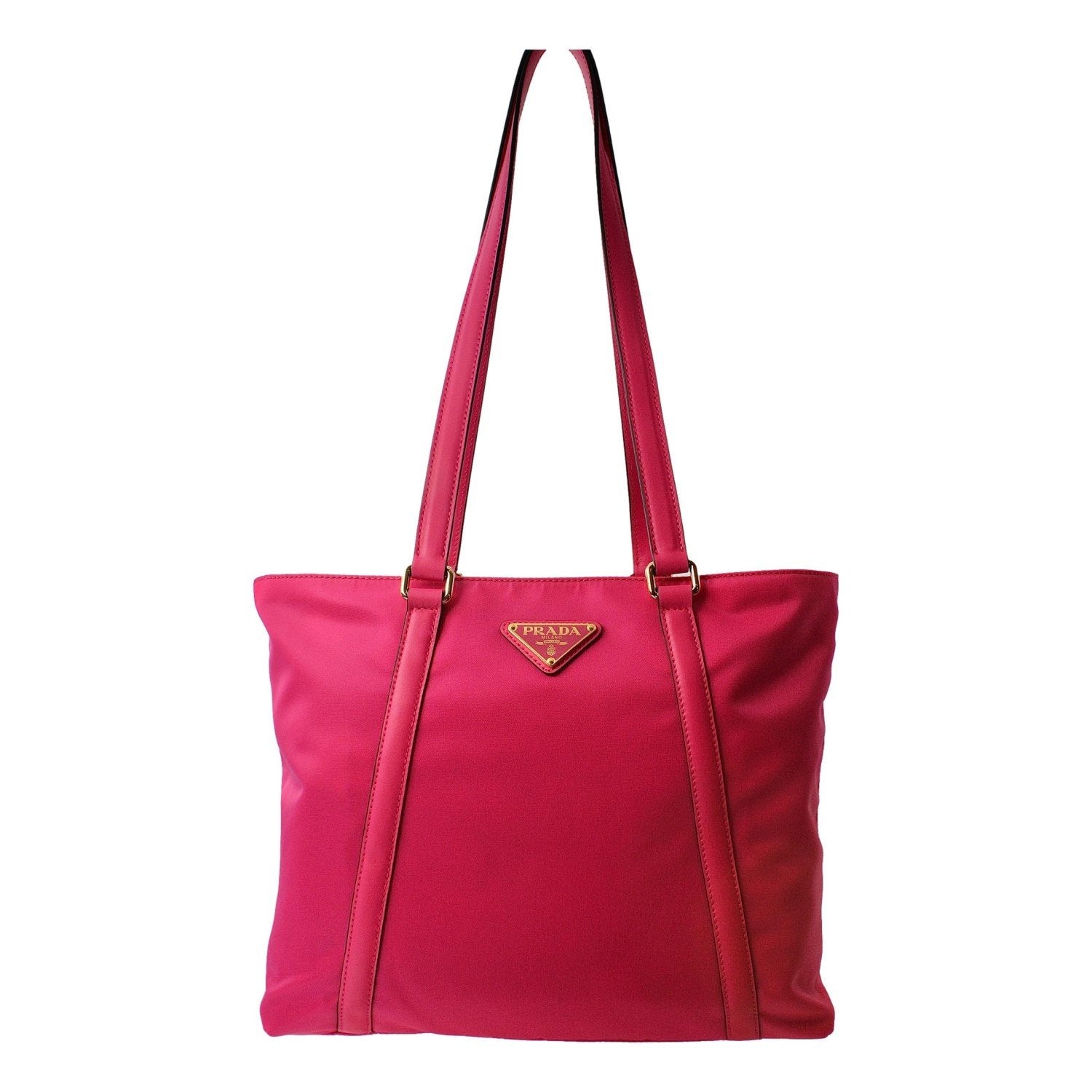 Prada Fuchsia Pink Tessuto Nylon Shopping Tote Bag 1BG291 – Hozanas