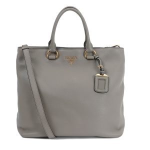 Prada Gray Vitello Phenix Shopping Tote Bag 1BG865