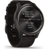 Garmin vívomove Style Schwarz mit Schnellwechsel-Nylon-Armband 20mm Schwarz/Jacquard