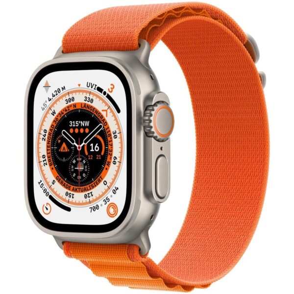 49mm Titanium Case / Orange Alpine Loop - Small