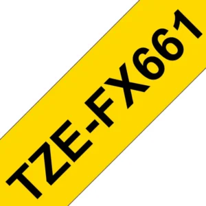 Brother TZe-FX661 Schriftband 36mm x 8m. schwarz auf gelb. Flexi-Tape